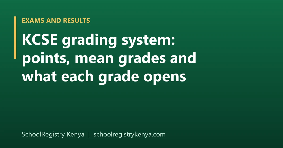 KCSE grading system: the 12-point scale with grades A to E, from the 2024 KNEC regulations