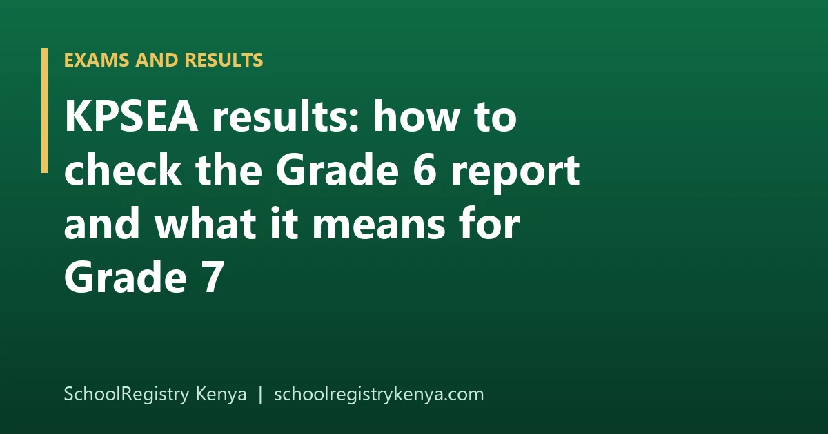 KPSEA results page on the KNEC portal