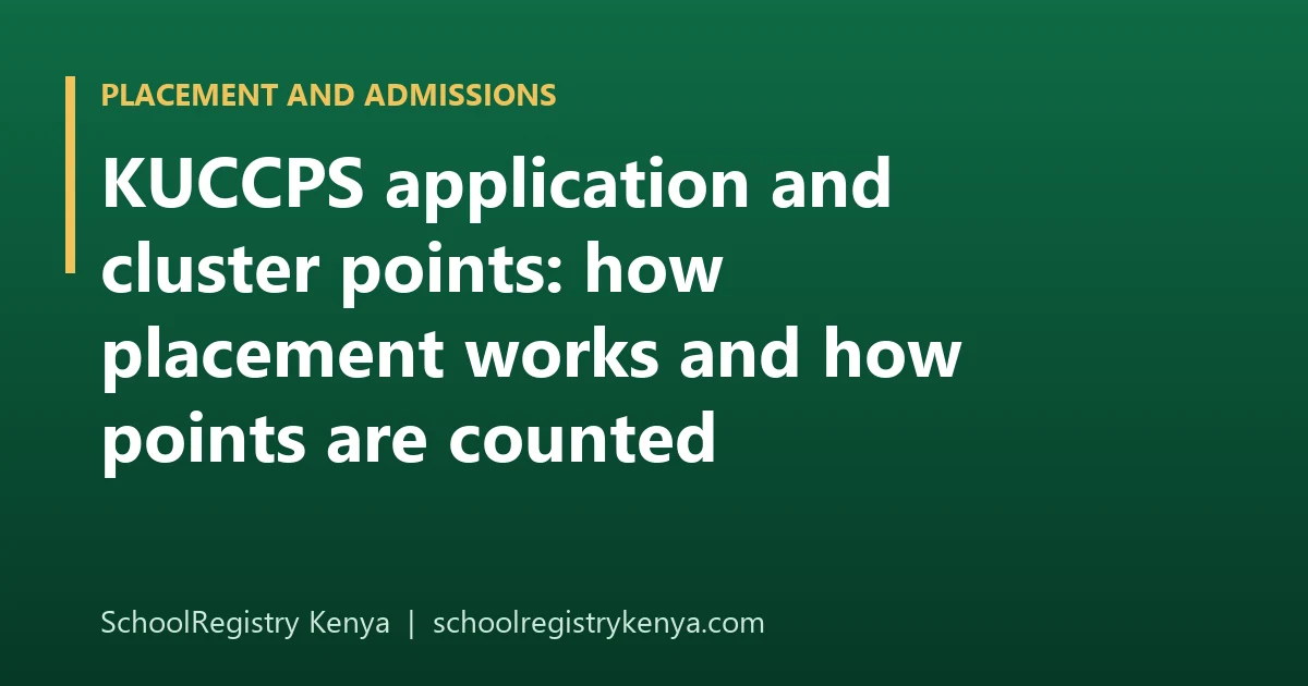 A student checking KUCCPS cluster points on a phone