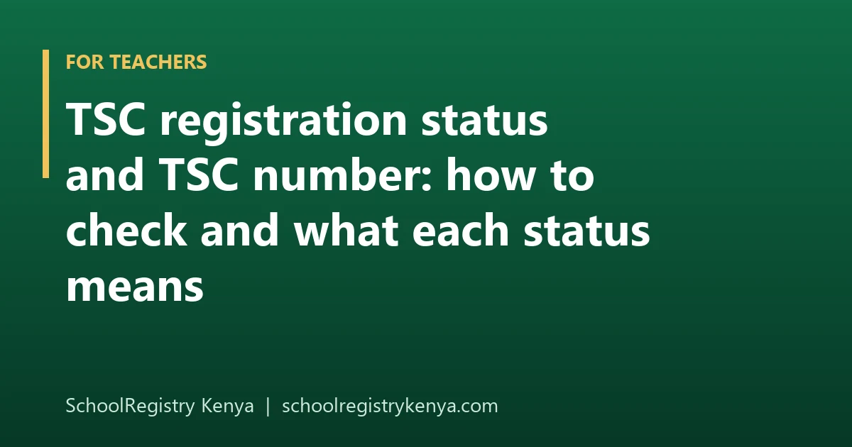 A teacher checking the TSC registration status page on a phone